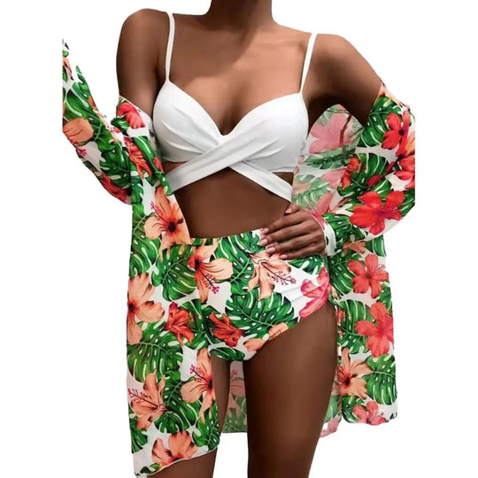 Frena | Bloemenprint Bikini met Tuniek