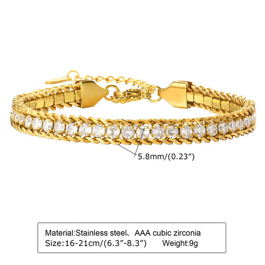 Wilhelmina | Vergulde Paperclip Armband