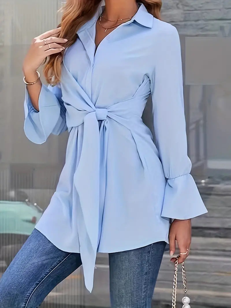 Luciusa | Elegante blouse met strikceintuur