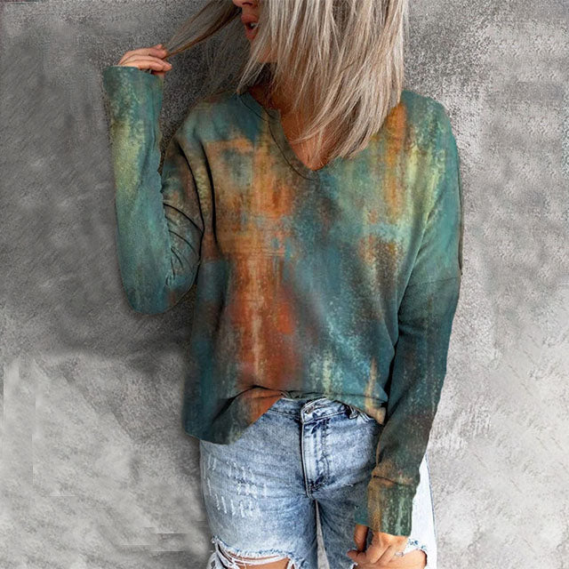 Valor | Dames Lange Mouwen Vintage Trui | Gradient Print