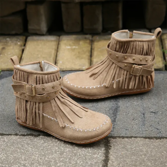 Luxxe | Dames Vintage Warme Laarzen met Fringe