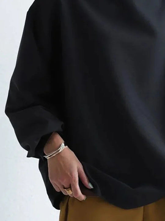 Ludmillan | Elegante Dames-Pullover-Shirt | Zwart
