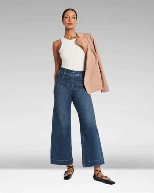 Trina | Damesjeans met wijde pijpen