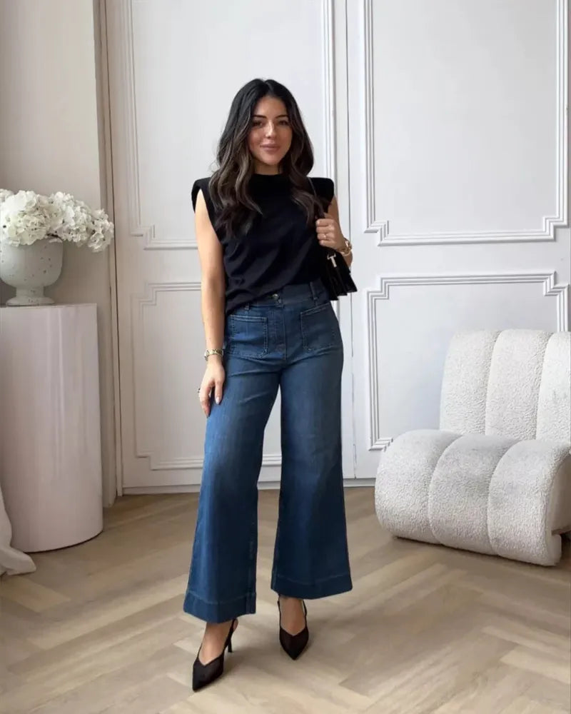 Trina | Damesjeans met wijde pijpen