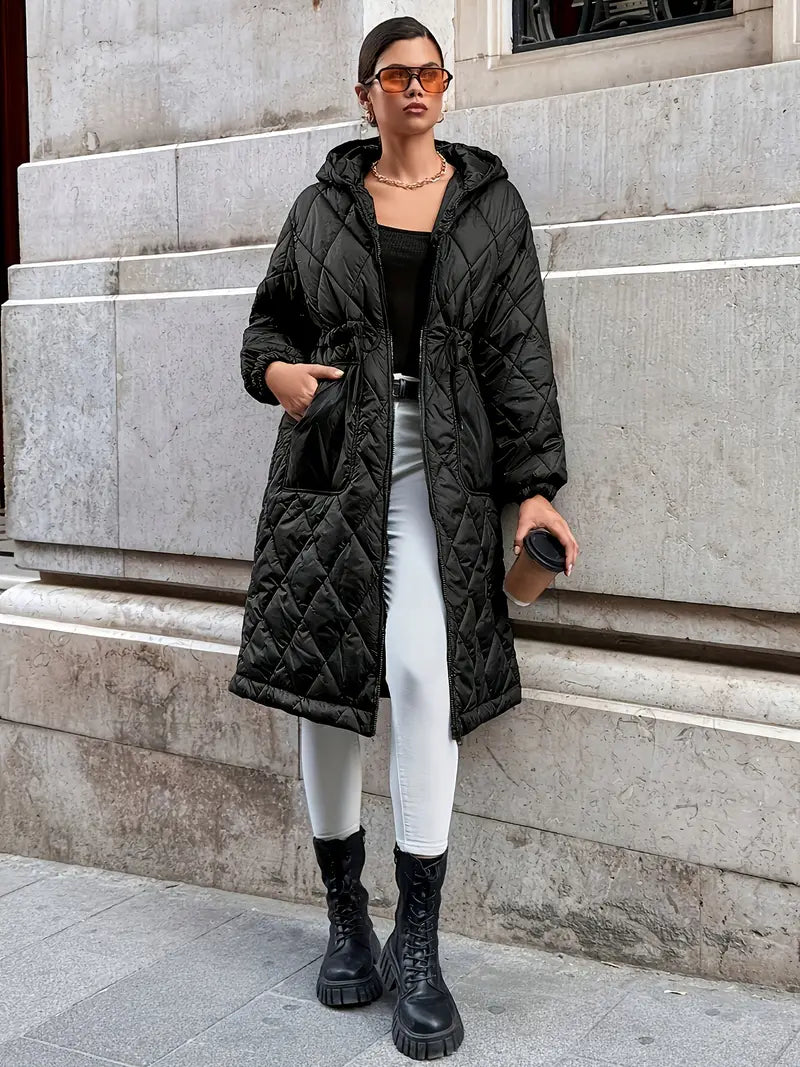 Faylise | Midi-lengte pufferjack met capuchon