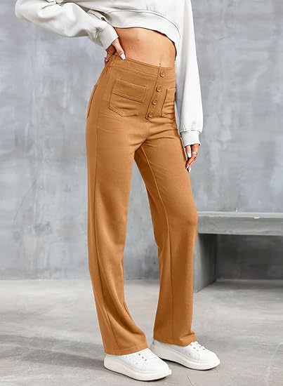 Nica | Stijlvolle High-Waist-broek met knoopdetail