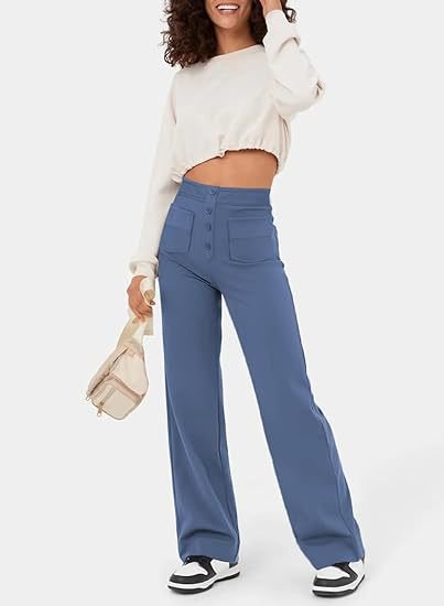 Nica | Stijlvolle High-Waist-broek met knoopdetail