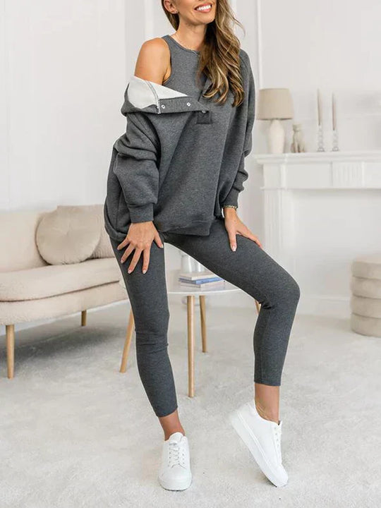 Saskia | Casual Dames Tweedelig Met Asymmetrische Snit