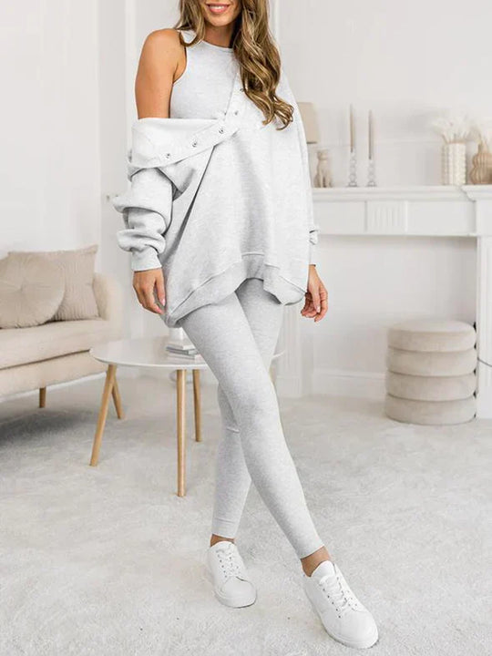 Saskia | Casual Dames Tweedelig Met Asymmetrische Snit