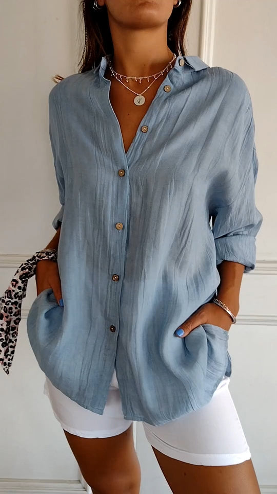 Nira | Veelzijdige Hemdblouse met Knopen