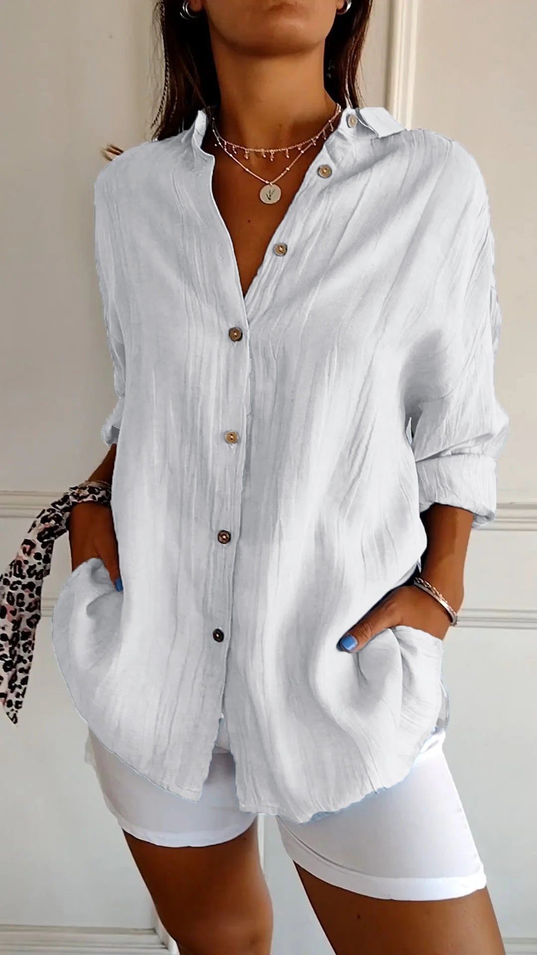 Nira | Veelzijdige Hemdblouse met Knopen