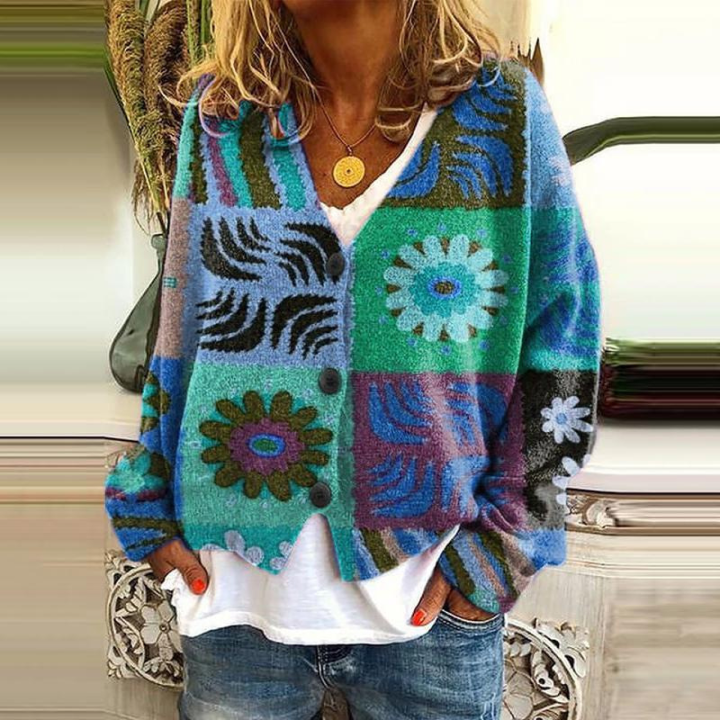 Estelle | Dames Bloemen Knop Dons Vest | Warm