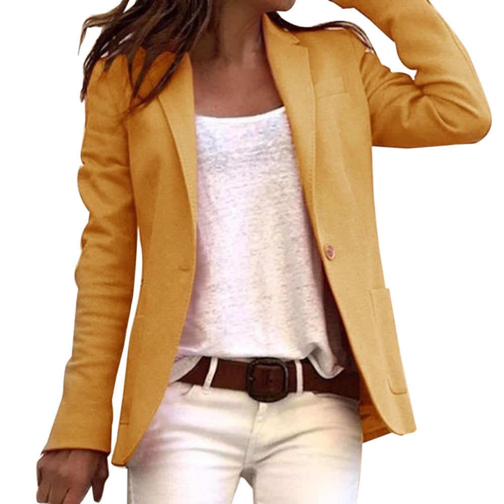 Elegante Jareth Dames Blazer met omkeerbare knoop en smalle snit voor lange mouwen