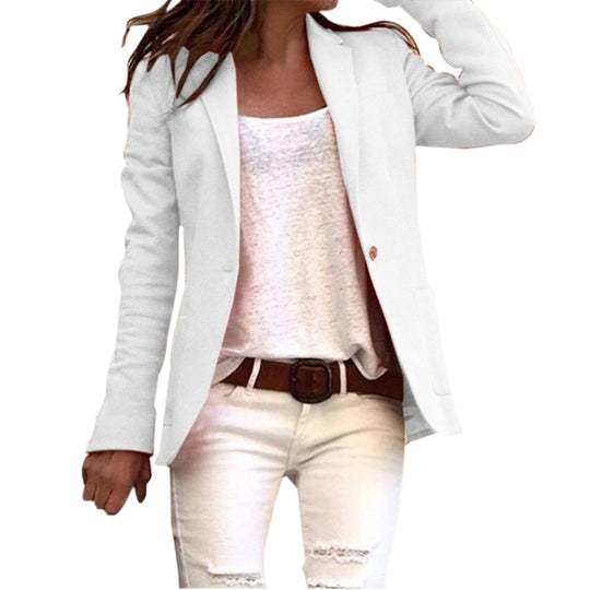 Elegante Jareth Dames Blazer met omkeerbare knoop en smalle snit voor lange mouwen